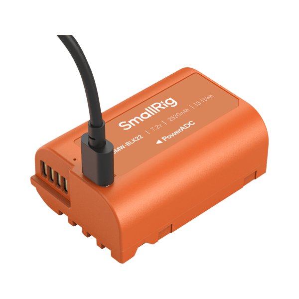 SmallRig 4979 Camera Battery USB-C Rechargeable DMW-BLK22 Orange