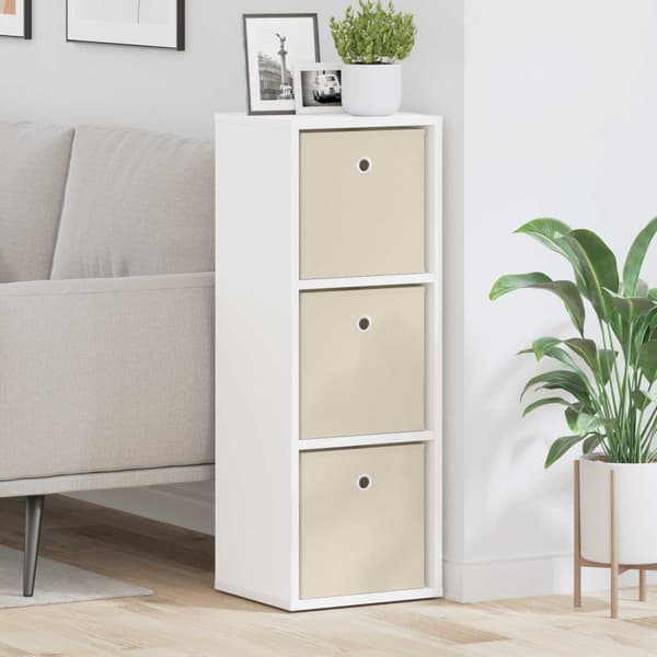 Sideboard med låda Vit 30,5 x 27 x 84,5 cm