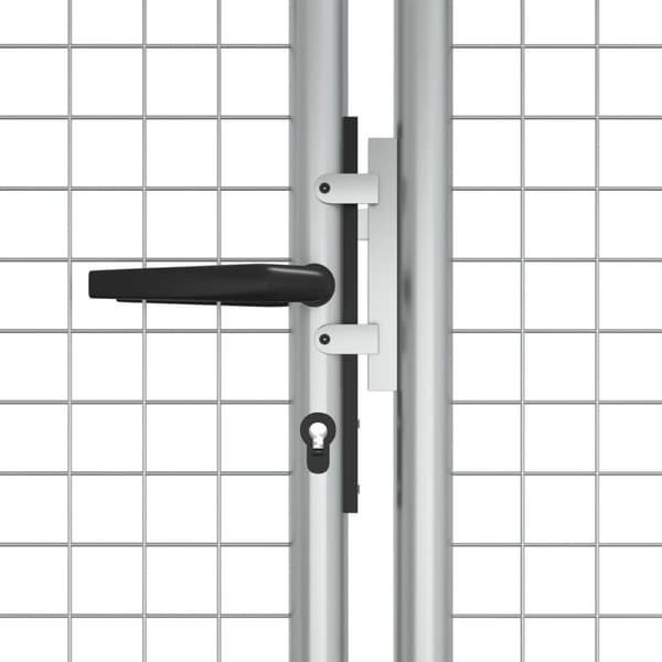 Trädgårdsgrind galvaniserat stål 400x125 cm silver