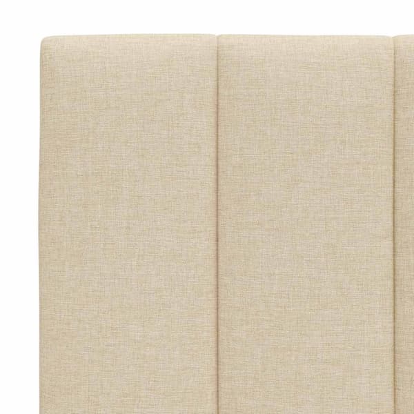Bed Frame without Mattress "Hanko" Cream 80x200 cm Fabric