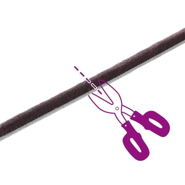 Självhäftande dörrborstlist 25 m PP Brun