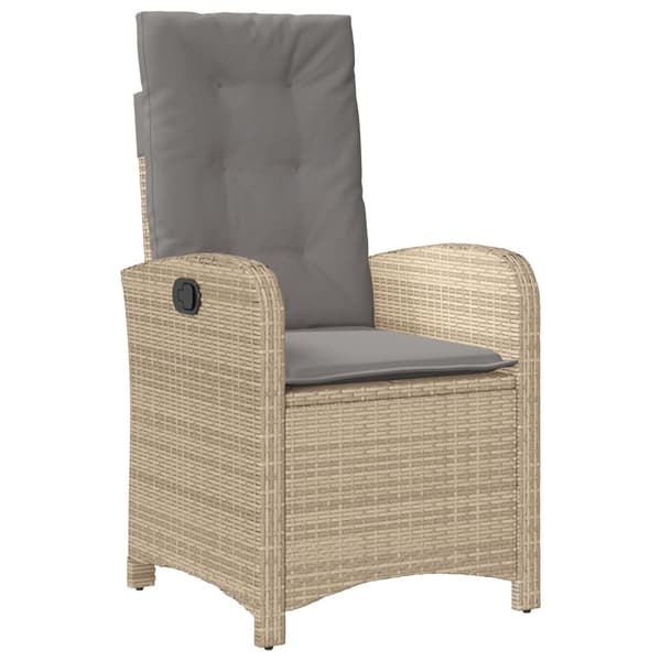 Trädgårdsmöbelset med kudde 9 pcs Beige konstrotting