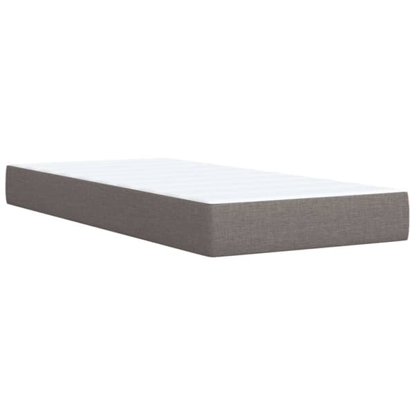 Ramsäng med madrass taupe 90x200 cm tyg