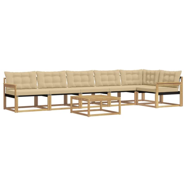 Utomhussoffset 7 pcs Vit och Beige 79 x 79 x 37 cm