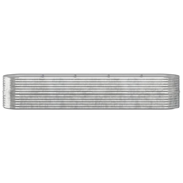 Odlingslåda galvaniserat stål 368x80x68 cm silver