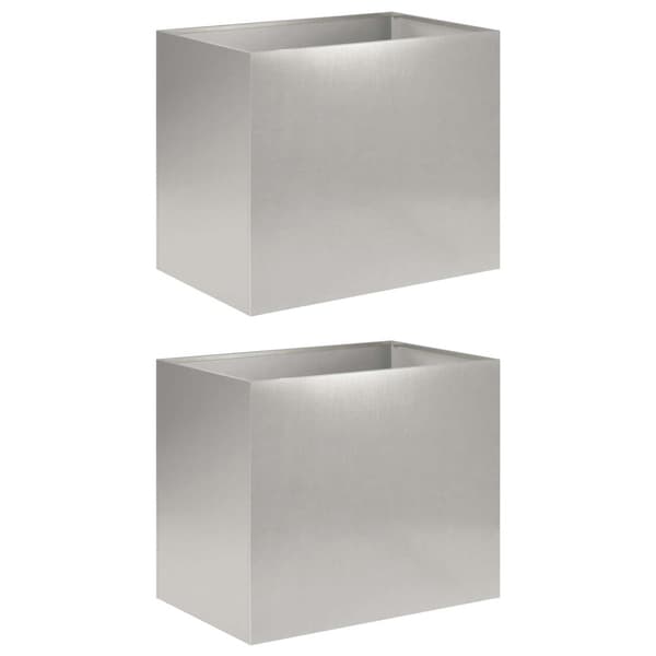 Trädgårdsplanterare 2 st Silver 50 x 40 x 50 cm Rostfritt stål
