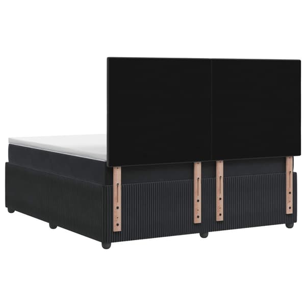 LED sängram med madrass Svart 140 x 200 cm Sammet