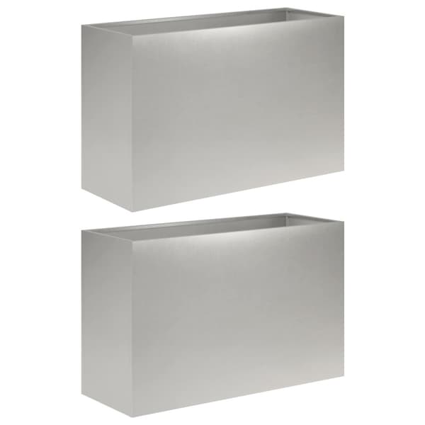 Trädgårdsplanterare 2 st Silver 80 x 30 x 40 cm Rostfritt stål