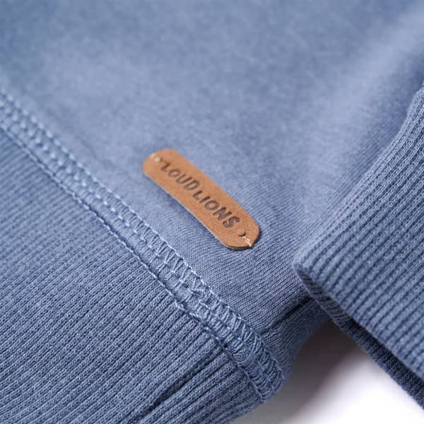 Barnhoodie blå melange 116