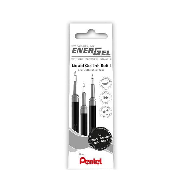 Refill PENTEL EnerGel needle svart 3/fp