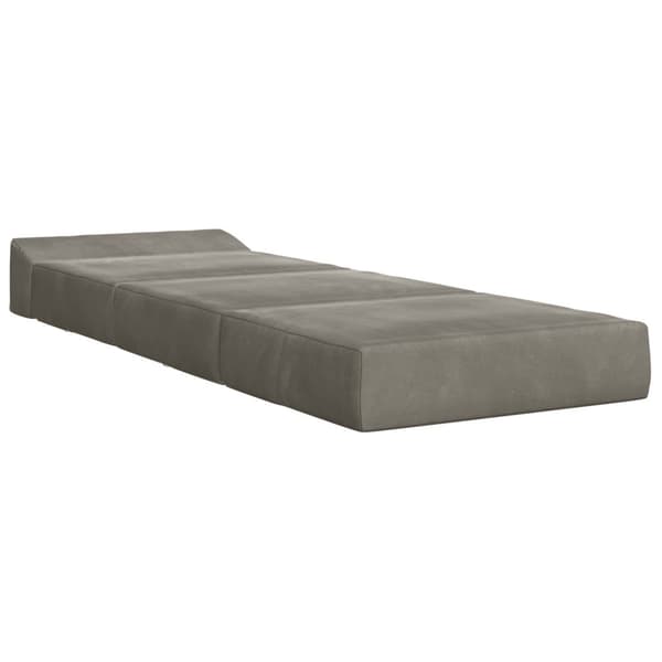 Fällbar Soffbed Ljusgrå 200 x 70 x 15 cm Sammet