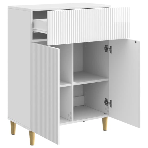 Sideboard Vit högglans 66 x 34,5 x 90 cm Konstruerat trä