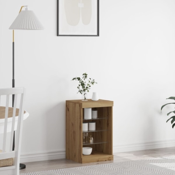 Sideboard med LED-lampor artisan ek 41x37x67 cm