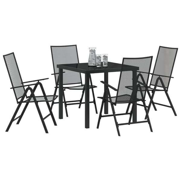 Trädgårdsmöbelset 5 pcs Antracit Pulverlackerat stål
