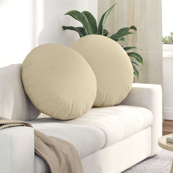 Sittkuddar 2 pcs Kräm Ø60 x 21 cm tyg