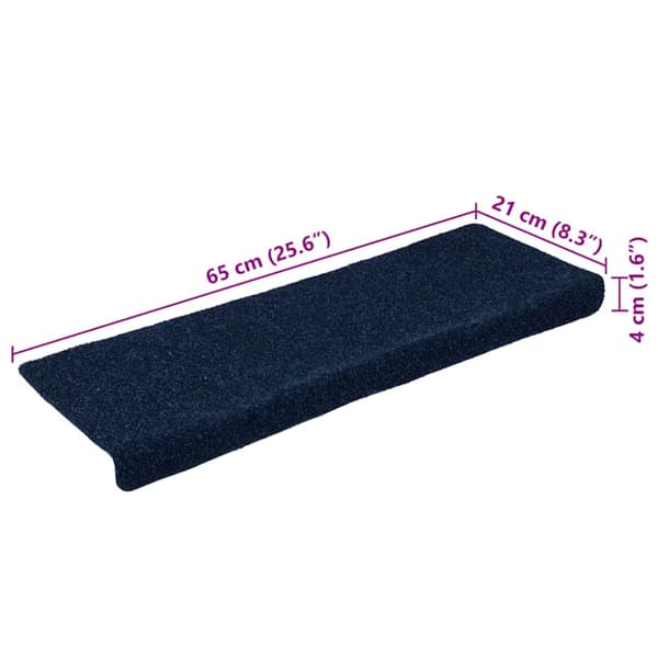 Trappmattor självhäftande 30 st 65x21x4 cm marinblå rektangulär kant