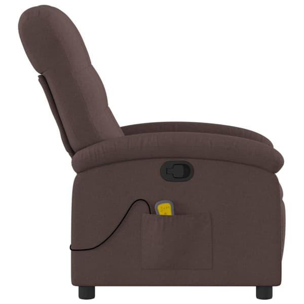 Massagefåtölj mörkbrun tyg