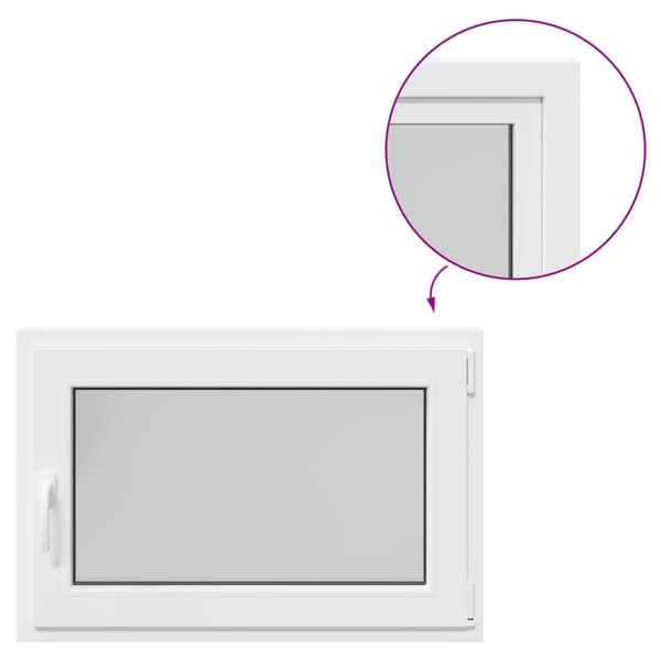 Källarfönster RISOR Vit 90 x 70 cm PVC och glas
