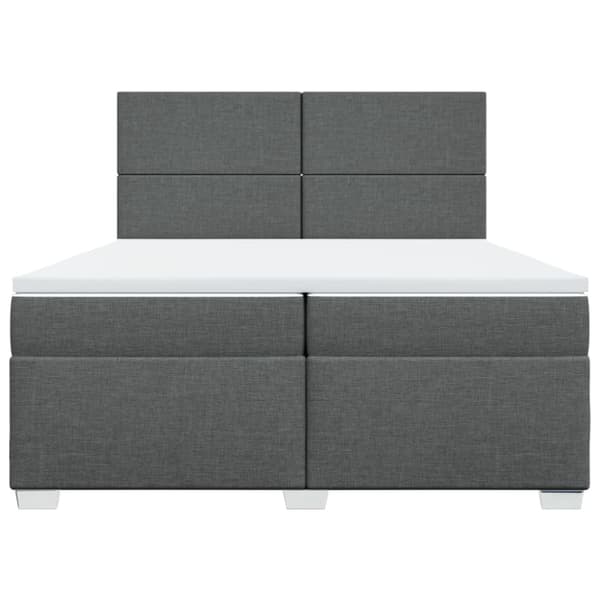 Ramsäng med madrass mörkgrå 200x200 cm tyg