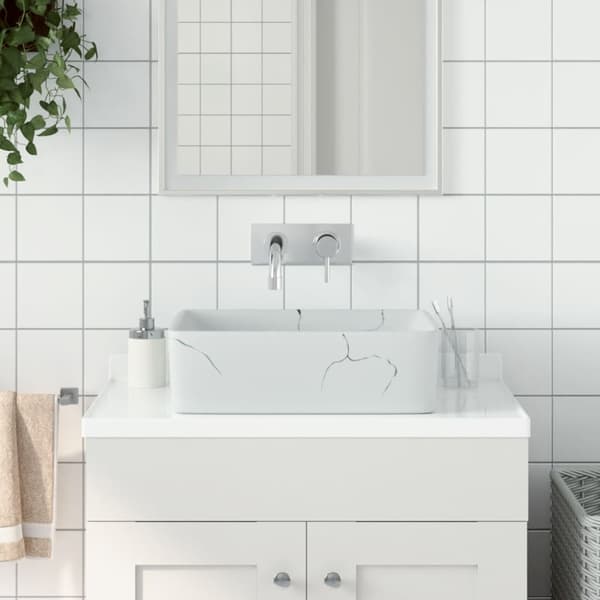 Handfat vit rektangulär 46x35,5x13 cm keramik