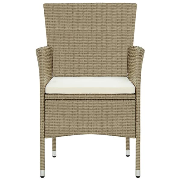 Matgrupp för trädgården 11 delar konstrotting beige