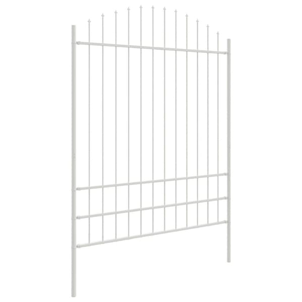 Trädgårdsstängsel 2 pcs Vit 170 x 225 cm Pulverlackerat stål