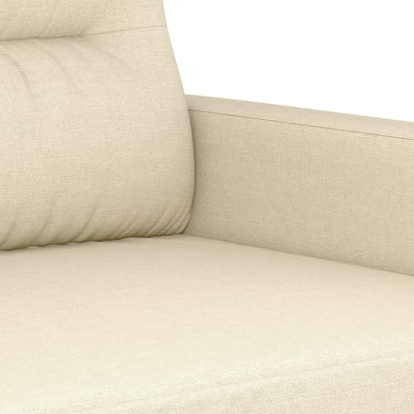 Soffgrupp med kuddar 2 delar gräddvit tyg