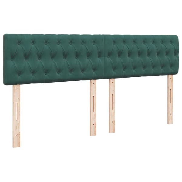 Ramsäng med madrass mörkgrön 200x200 cm sammet