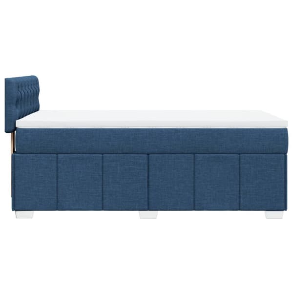 Ramsäng med madrass blå 100x200 cm tyg