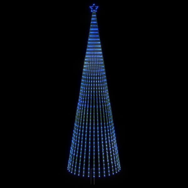 LED Julgran 500 cm 1524 LED-lampor Blå Stål Svart