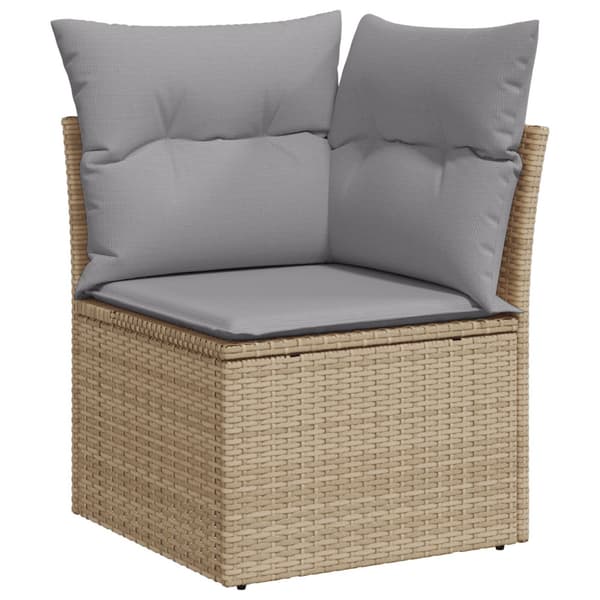 Trädgårdsoffset 6 pcs Beige konstrotting