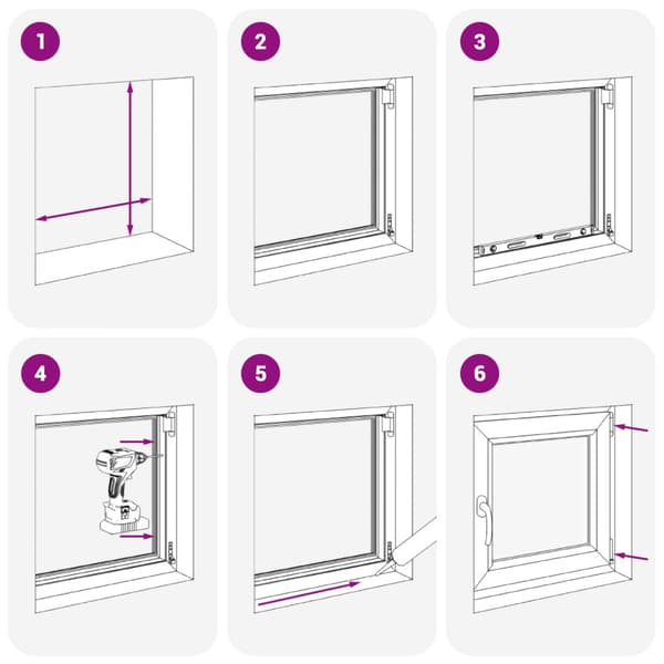 Källarfönster RISOR Vit 60 x 60 cm PVC och glas