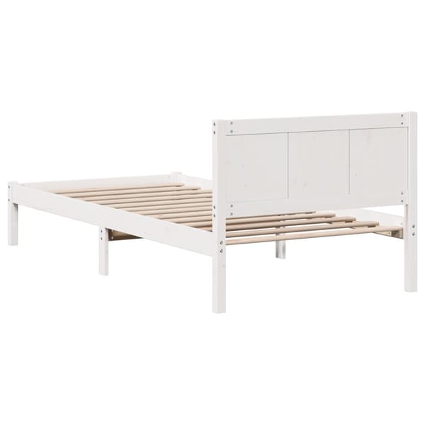 Sängram Vit 100 x 200 cm Massivt tallträ