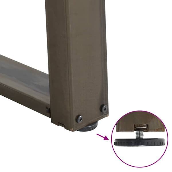 Soffbordsben U-formade 2 st naturstål 60x(42-43) cm stål