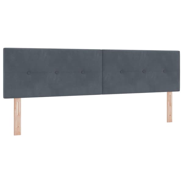 Boxspring säng med madrass och LED Mörkgrå 180 x 200 cm Sammet
