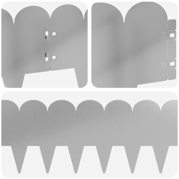 Kant för gräsmatta 30 pcs 103 x 20 cm Stål Silver
