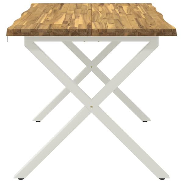 120 x 80 x 75 cm Massivt Akaciaträ Vit Rektangulär