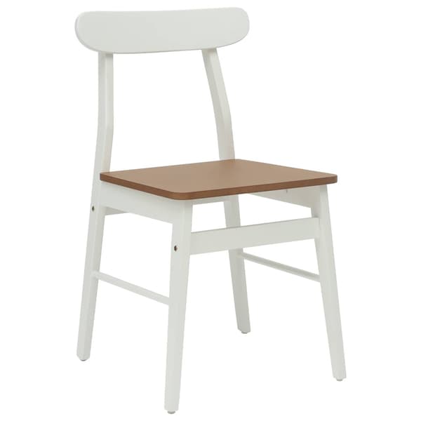 Matstol 2 pcs Vit och Naturlig 43 x 44,5 x 77 cm