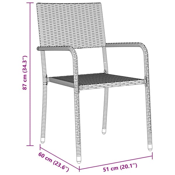 Trädgårdsmöbelset med kudde 3 pcs Grå konstrotting