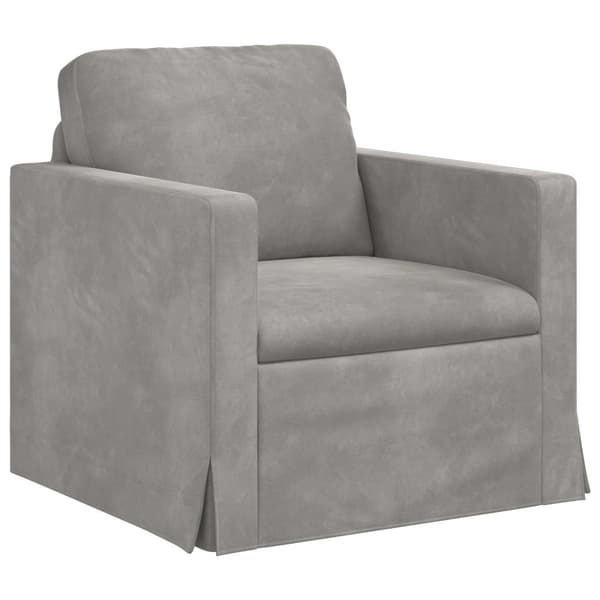 Soffset 2 pcs Ljusgrå 138 x 78 x 80 cm Sammet