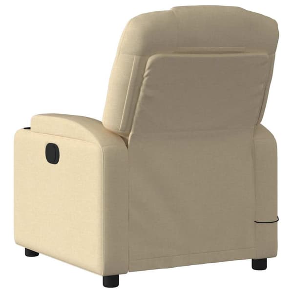 Massagefåtölj krämfärgad tyg