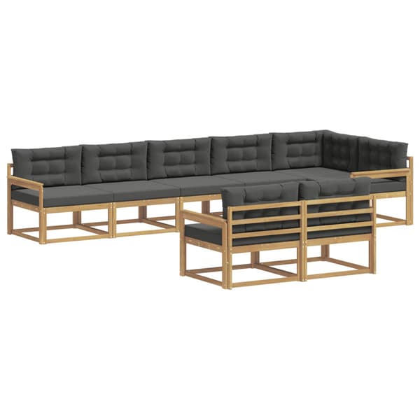 Utomhussoffset med kudde 6 pcs Vit och antracit Polyester