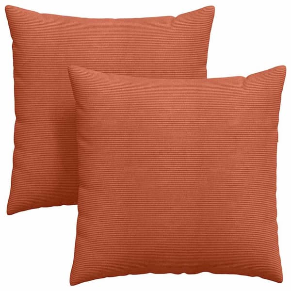 Sofakuddar 2 pcs Röd orange 60 x 60 cm Kordread tyg