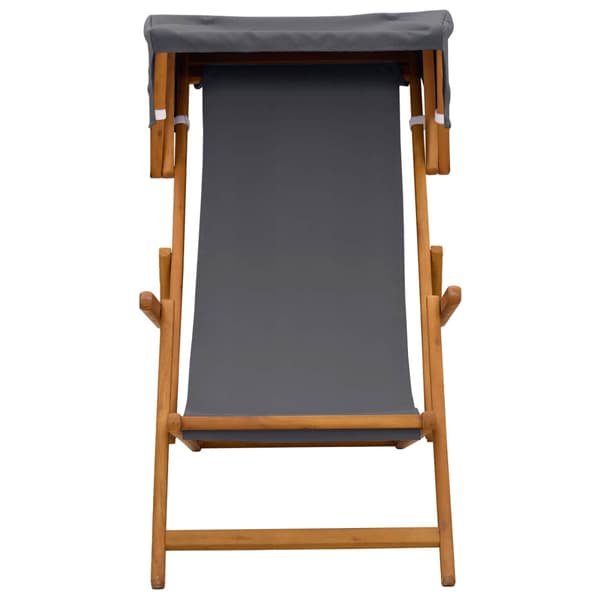 Deck Chair 3 Position Massiv Eukalyptus Trä Grå