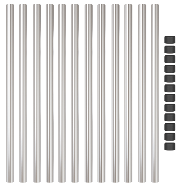 Stängselstolpe 12 pcs Silver 120 cm Pulverlackerad stål