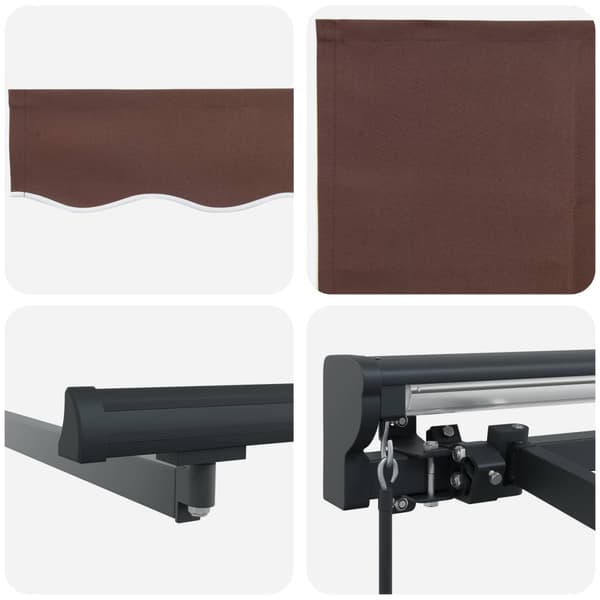 Manuell Utdragbar Markis Brun 4 × 3,5 m
