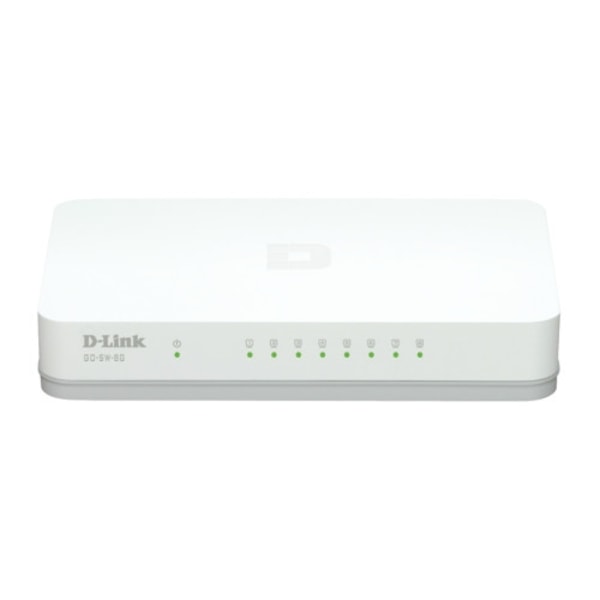 D-Link GO-SW-8GE - switch - 8 portar - ohanterad Vit