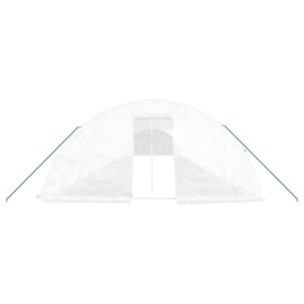 Växthus med stålram vit 100 m² 20x5x2,3 m