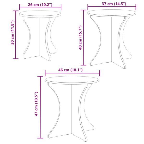 Kaffeebord 3 pcs Vit