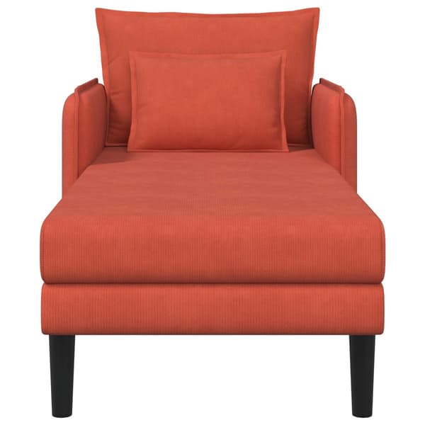 Stor schäslong Röd orange Mockatyg